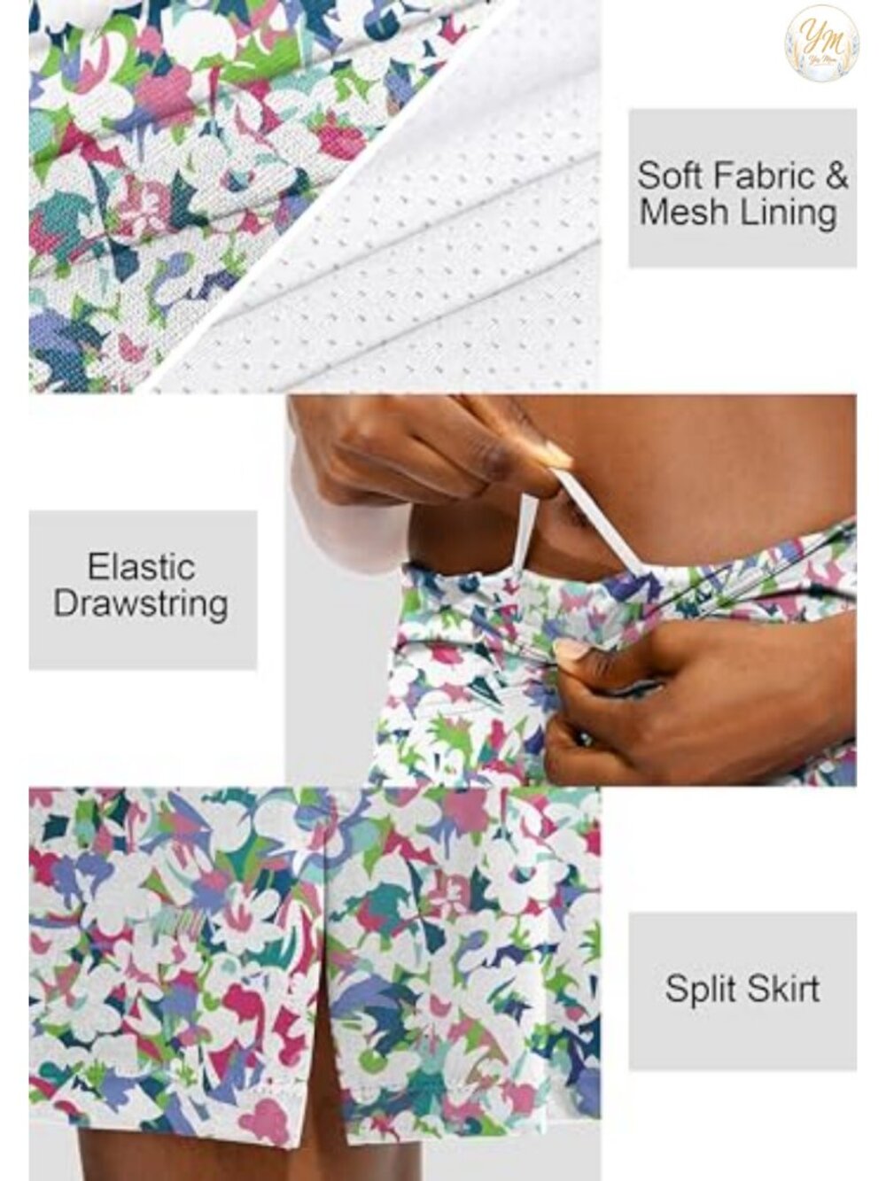 Women's 20" Knee Length Skort UPF50+ Athletic Golf Tennis Skirt 5 Pockets - Picture 3 of 6